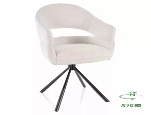 Borgo Raven Forgó Étkezőszék Bézs Szövet Fekete Vázzal