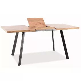   Brick Kihúzható MDF Étkezőasztal Artisan Tölgy Fekete Vázzal