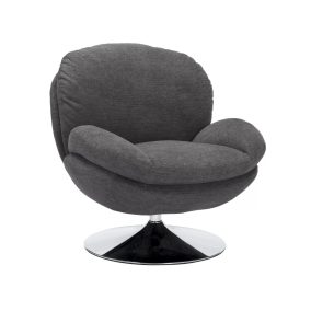 Brigitte Króm Forgó Fotel Brego Szövet Sötétszürke