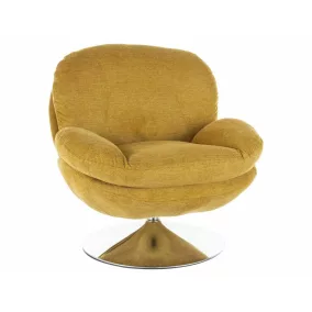 Brigitte Brego Forgó Fotel Curry Szövet Króm 360°