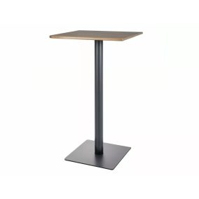 BT006 Négyzetes Bárasztal Artisan Tölgy MDF Fekete Láb