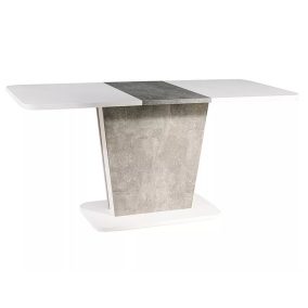   Calipso Kihúzható Étkezőasztal Matt Fehér-Beton Laminált 110/145