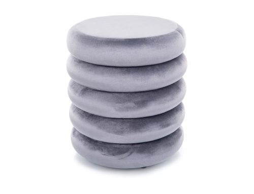 Calvi Velvet Tárolós Puff Szürke Bársony