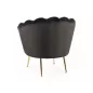 Camellia Elegance Fekete Bársony Fotel Arany Lábakkal
