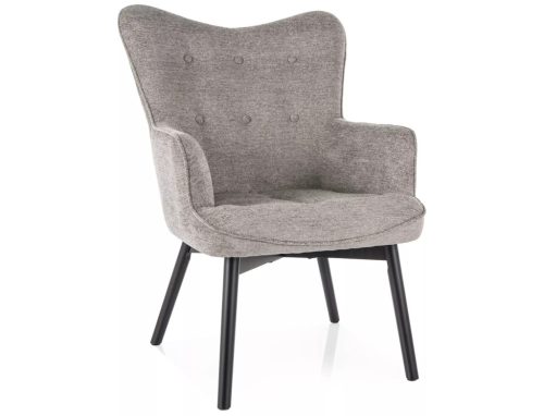 Carmen Raven Kárpitozott Fotel Szürke Fa Vázzal