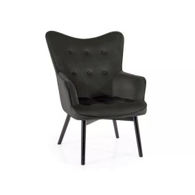 Carmen Velvet Elegáns Bársony Fotel Fekete