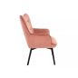   Carmen Velvet Antik Rózsaszín Fotel Bársony Kárpitozással Fekete Fa Lábakkal