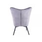 Carmen Velvet Bársony Fotel Szürke Fekete Gombos
