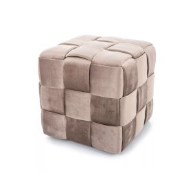 Casel Velvet Fonott Puff Sötét Bézs