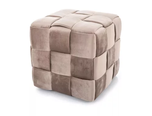 Casel Velvet Fonott Puff Sötét Bézs