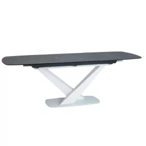   Cassino II Ceramic Bővíthető Márvány Étkezőasztal Edzett Üveg Grafitszürke-Fehér