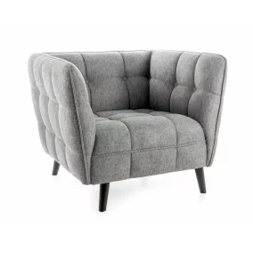   Castello Brego Elegáns Fotel Szürke Szövet Wenge Lábakkal Steppelt