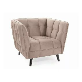 Castello Velvet Bézs Bársony Fotel Wenge Lábakkal