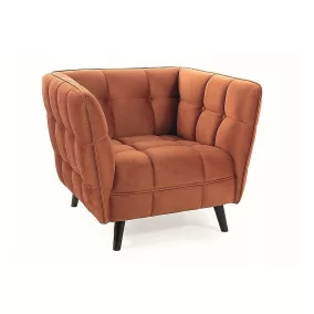 Castello Velvet Fahéjbarna Bársony Fotel Wenge Lábakkal