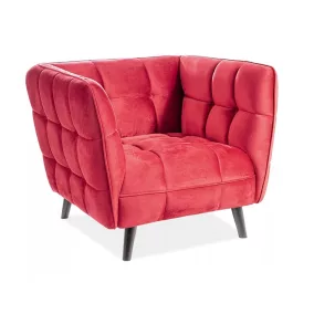 Castello Velvet Bordó Bársony Fotel Wenge Lábakkal