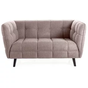   Castello Brego Kétszemélyes Bézs Szövet Kanapé Wenge Lábakkal