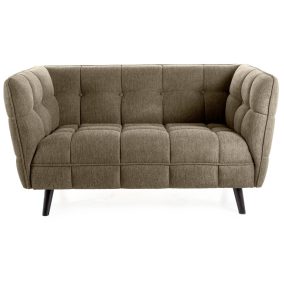   Castello Brego Kétszemélyes Olívazöld Szövet Kanapé Wenge Lábakkal