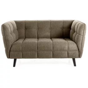   Castello Brego Kétszemélyes Olívazöld Szövet Kanapé Wenge Lábakkal