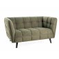   Castello Brego Kétszemélyes Olívazöld Szövet Kanapé Wenge Lábakkal