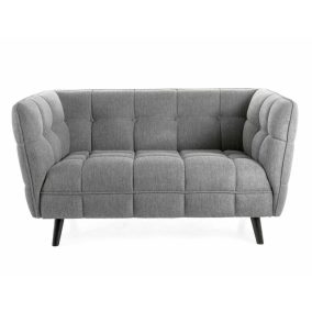  Castello Brego Kétszemélyes Szürke Kárpitozott Kanapé Wenge Lábakkal