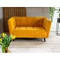   Castello Velvet Kétszemélyes Bársony Kanapé Curry Sárga Steppelt