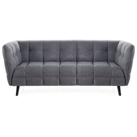   Castello Brego Háromszemélyes Kárpitozott Kanapé Sötétszürke Wenge