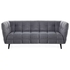   Castello Brego Háromszemélyes Kárpitozott Kanapé Sötétszürke Wenge
