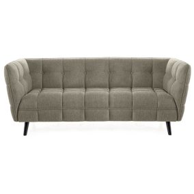   Castello Brego Háromszemélyes Olívazöld Kárpitozott Kanapé Wenge Lábakkal