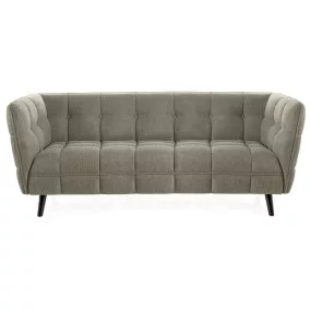   Castello Brego Háromszemélyes Olívazöld Kárpitozott Kanapé Wenge Lábakkal