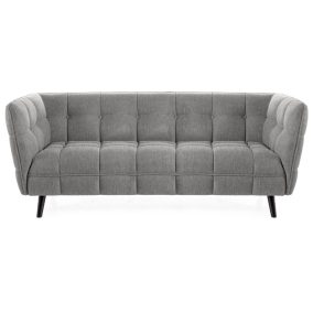   Castello Brego Háromszemélyes Szövet Kanapé Szürke Wenge Tűzött