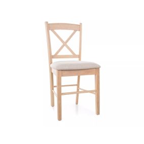 CD-56 Kaucsukfa Étkezőszék Világos Bézs Kárpittal