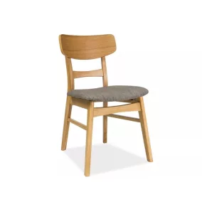   CD-61 Tölgy Szövet Étkezőszék Szürke Párnázott Üléssel