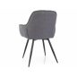   Cherry Bjorn Tűzött Szürke Étkezőszék Fekete Fém Lábakkal