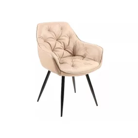   Cherry Buffalo Tűzött Bézs Étkezőszék Fekete Fém Lábakkal