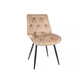   Cherry II Bársony Étkezőszék Bézs Steppelt Kárpitozással