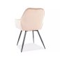   Cherry Velvet Bézs Bársony Étkezőszék Fekete Fém Lábakkal