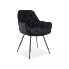 Cherry Velvet Bársony Étkezőszék Fekete Matt Vázzal