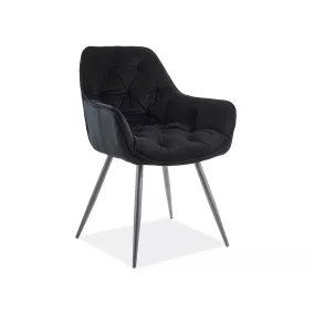 Cherry Velvet Bársony Étkezőszék Fekete Matt Vázzal