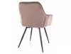 Cherry Velvet Cappuccino Bársony Étkezőszék Fekete Fém Lábakkal
