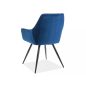   Cherry Bluvel Bársony Étkezőszék Tengerészkék Fekete Vázzal