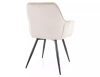 Cherry Velvet Bársony Étkezőszék Világos Bézs Fekete Fém Lábakkal