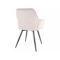   Cherry Velvet Bársony Étkezőszék Világos Bézs Fekete Fém Lábakkal