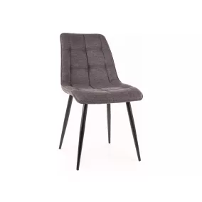   Chic Brego Kárpitozott Szék Sötétszürke Szövet Fekete Fém Vázzal