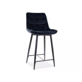 Chic H-2 Velvet Bárszék Fekete Bársony Kárpitozással