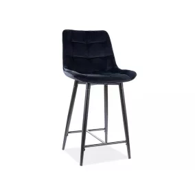 Chic H-2 Velvet Bárszék Fekete Bársony Kárpitozással