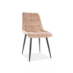 Chic Velvet Bársony Étkezőszék Bézs Steppelt