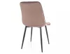 Chic Velvet Cappuccino Bársony Étkezőszék Fekete Fém Lábakkal