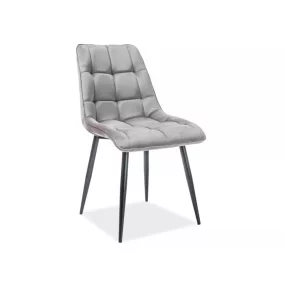 Chic Velvet Elegáns Bársony Étkezőszék Szürke Steppelt