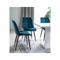   Chic Velvet Türkiz Bársony Étkezőszék Fekete Fém Lábakkal