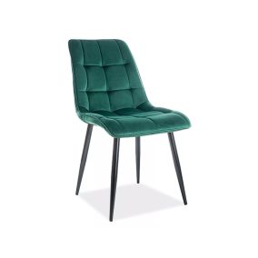   Chic Velvet Steppelt Bársony Étkezőszék Zöld Fekete Vázzal